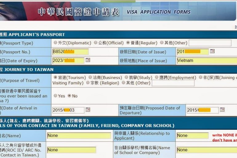 Kinh nghiệm xin visa du lịch Đài Loan