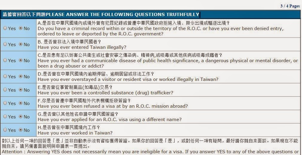 hướng dẫn điền visa online du lịch Đài Loan